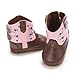 Karwuiio Toddler Baby Boys Girls Western Cowboy Boots First Walker Crib Shoes Soft Sole Non-Slip Moccasins Bootie (Pink, 6-12 Months)