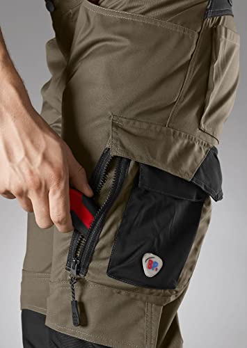 Foto von BP 1998-570-5032 Arbeitshose mit Kniepolstertaschen - Schlanke Silhouette - Elastischer Rückengurt - 65% Polyester, 35% Cotton - Kurze Passform - Größe: 56l - Farbe: walnuss/schwarz