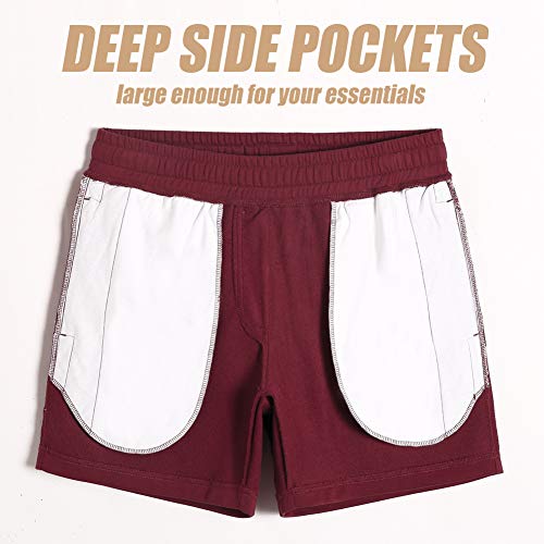 Image of maamgic Mens Athletic Gym Shorts 5 /7 inch Elastic Waist Casual Pajama Pocket Jogger Men Workout Short Pants