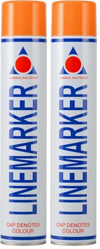 Image of Aerosol Solutions Line Marker Orange 26 Oz | All Purpose Marking Striping Spray Paint | High Visibility Perfect for Landscaping, Athletics, Sports Fields & Pavement (Pack of 2)