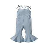 Tiny Cutey Toddler Girl Bell Bottoms Sleeveless Overalls Straps Romper Jumpsuit Baby Girl Summer Clo