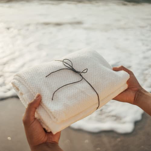 Anact - Hemp Wash Cloth - Fast Drying Organic Cotton Blend Spa Quality Wash Towel - 55% Hemp, 45% Organic Cotton Textured Absorbent Wash Cloth - White, 2 Pcs. #TOP5