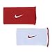 Nike Dri-Fit Home & Away Doublewide Wristbands (1 Pair, One Size Fits Most, Varsity Red/White)