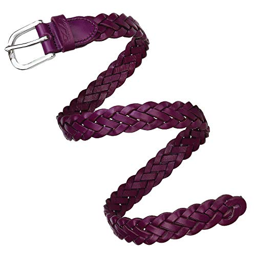 Falari Women's Leather Braided Belt 6007 - Plum-Xxl #TOP2