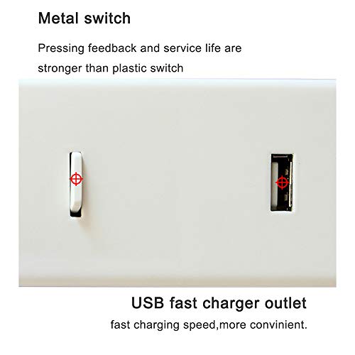 Lámpara de lectura de cabecera AMUCK con cargador USB y un interruptor integrado color blanco 7