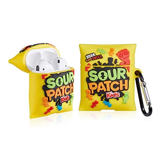 Besoar for Airpod 1&2 Case, 3D Cute Silicone Cartoon Kawaii Cool Air pods Cover, Funny Fun Fashion Unique Trendy Food Design for Girls Women Boys Men Teen Cases for Airpods 2/1 (Yellow Candy Kids)