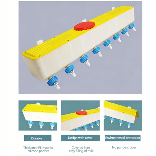 Cubo de leche para ganado de 80 cm con 8 tetinas de pared 5