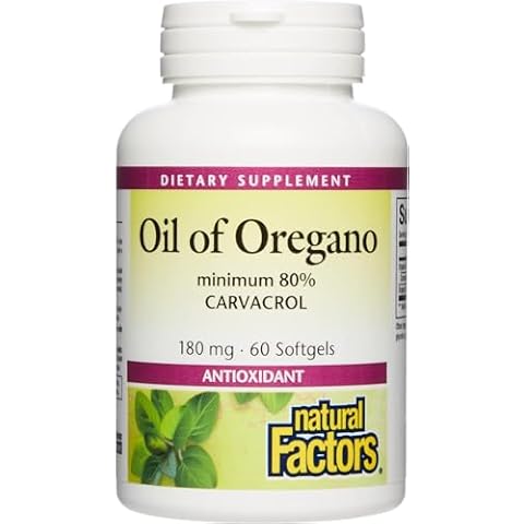 Natural Factors - Oil of Oregano 180mg, With Extra Virgin Olive Oil, 60 Count Cover