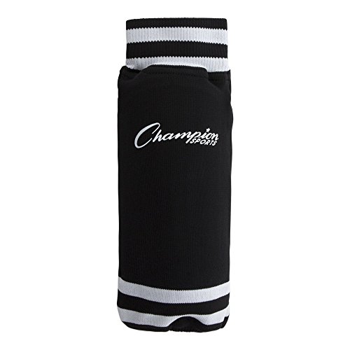Champion Sports Youth Sock Style Soccer Shinguards - Ages 8-10/Large - Black (Pair) #TOP5