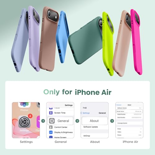 Cordking for iPhone Air Case, Silicone Ultra Slim Shockproof Protective Phone Case with [Soft Anti-Scratch Microfiber Lining], 6.5 inch, Black by Cordking - Image 6