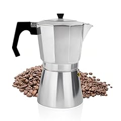 ACTIV CUISINE Caffettiera 6 Tazze in Alluminio Caffettiera Espresso Mokka Maker Caffettiera Italiana Caffettiera con Coperchio Trasparente Non per Induzione, 300 ml