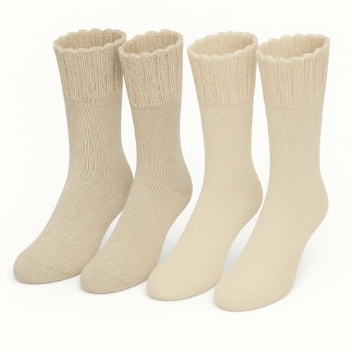 Image of Heat Logic Women's Thermal Socks, Hiking Warm Winter Thick Thermal Crew, Cozy, Cabin & Boot Socks, With & Without Grippers