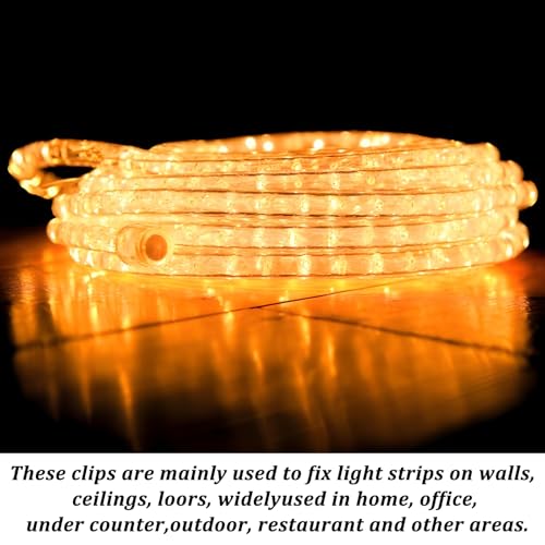 Image of TIESOME 30Pcs LED Strip Mounting Clips Holder Waterproof Rope Light Clips Mounting Bracket Neon Mount Clip Fixing Clamps Holder with Screws for 5mm to 6mm LED Strip Lighting, Translucent