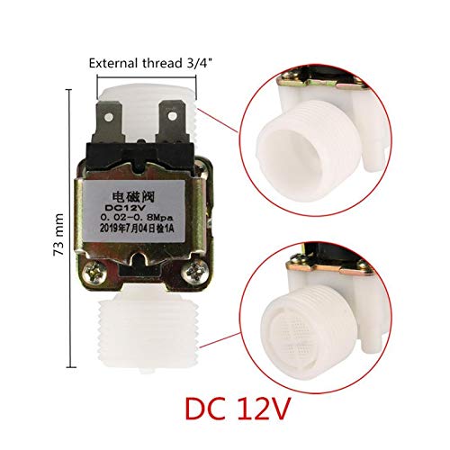 Válvula solenoide de control de agua con interruptor neumático y rosca externa de 12V CC 3