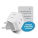 Ceptics European Travel Plug Adapter Europe Power Adaptor Charger Dual Input - Ultra Compact - Light Weight - USA to any Type C Countries such as Italy, Iceland, Austria and More (CT-9C), white