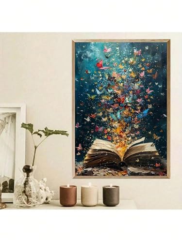 Peinture de décoration papillon coloré de qualité supérieure cadre 40x60cm - 3