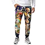 Funny Taco Cats Men's Jogger Pants Galaxy Pizza Cat Sweatpants Cool Workout Track Pants for Men with Zipper Pockets for Athletic, Jogging, Running Medium