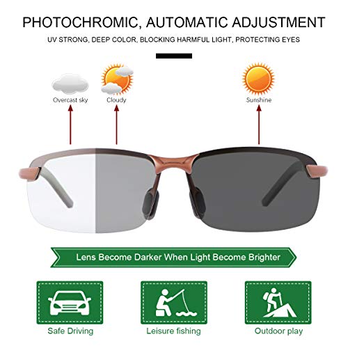 Image of MIRYEA Polarized Photochromic Driving z87 Sunglasses for Men Day Night Safety Glasses