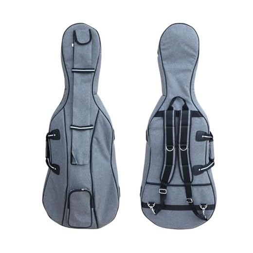Conboxus Lightweight 4/4 Cello Case Gig Bag with Padded Backpack Straps,Heavy Duty Waterroof for Classic Electric Cello with Double Handles & Accessory Pockets (gray)