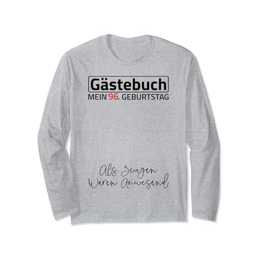 Gästebuch Mein 96. Geburtstag Libro de visitas Firma Manga Larga