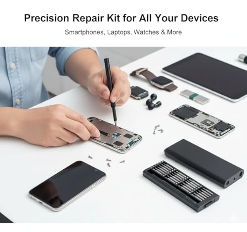 Vannar sena 24 In 1 Mini Precision Screwdriver Set with Magnetic Head & S2 Steel Bits for Mobile Phone, Tablet, PC & Household Repair Tool Kit - Black - Image 5