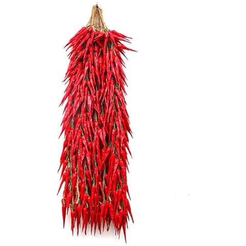 5 Strings Simulation Artificial Lifelike Fake Vegetable Artificial Garlic Red Pepper Onion Hanging String Foam Vegetables for Home Kitchen Decor Photography Props (Red Chili) Cover