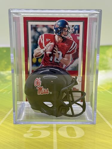 Mississippi Ole Miss Rebels NCAA Helmet Shadowbox w/Eli Manning card