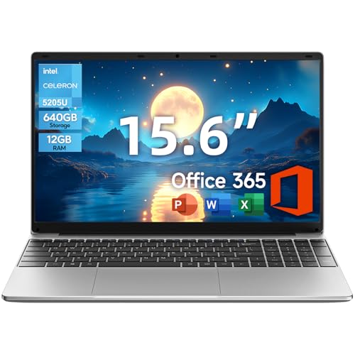 jumper 15.6" FHD Laptop, 10th Gen Intel Dual-Core Processor(1.9GHz), 12GB RAM 640GB Storage, 1 Year Office 365, Numeric Keyboard, HDMI, WiFi5, 38Wh Battery, Windows 11 Laptop for Business and Stu...