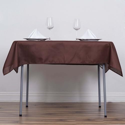 Efavormart 54x54 Chocolate Wholesale Linens Seamless Polyester Square Linen Tablecloth for Wedding Banquet Party Restaurant