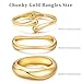 GoldGifts Chunky Gold Bangle Bracelets Stack for Women Non Tarnish, Thick 14k Gold Plated Big Stackable Bangles Set, Trendy Large Statement Stacked Cuff Bracelet Fashion Jewelry Gifts