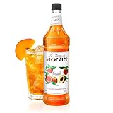 Monin - Peach Syrup, Fresh and Juicy Flavors, Great for Iced Teas, Lemonades, and Sodas, Non-GMO, Gluten-Free (1 Liter)