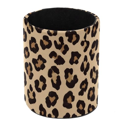 Pot à stylos en cuir pour bureau, porte-crayons, organisateur de bureau, rangement de maquillage, motif léopard animal