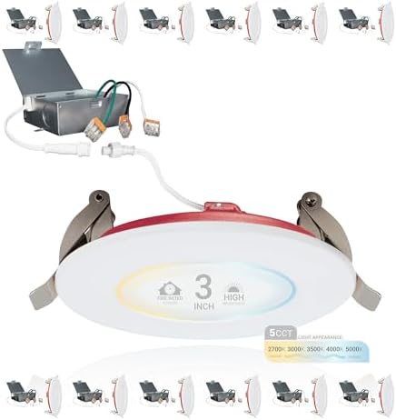 NUWATT 12 Pack, 6 Inch 2 HOUR FIRE RATED LED Recessed Light, Selectable - View #12