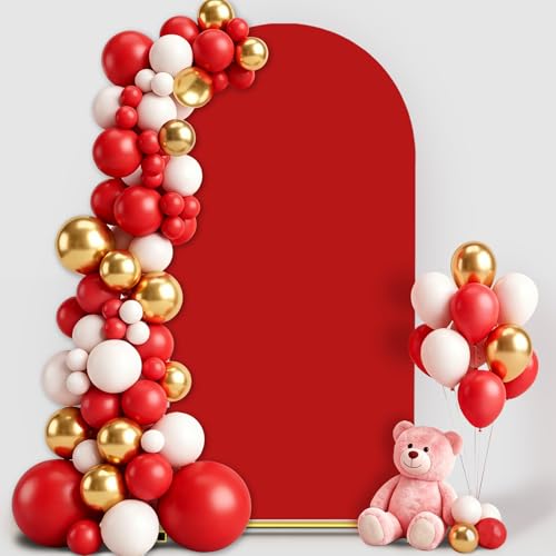 Vowparty 6FT Wedding Arch Backdrop Cover Red Spandex Arch Covers Stretchy Backdrop for Wedding Birthday Party Baby Shower Ceremony Banquet Decoration