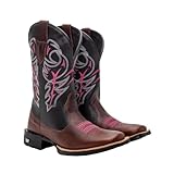 Bota Texana Feminina Couro Country Bico Quadrado Café Delegada Tamanho:36;Cor:Marrom;Gênero:Feminino