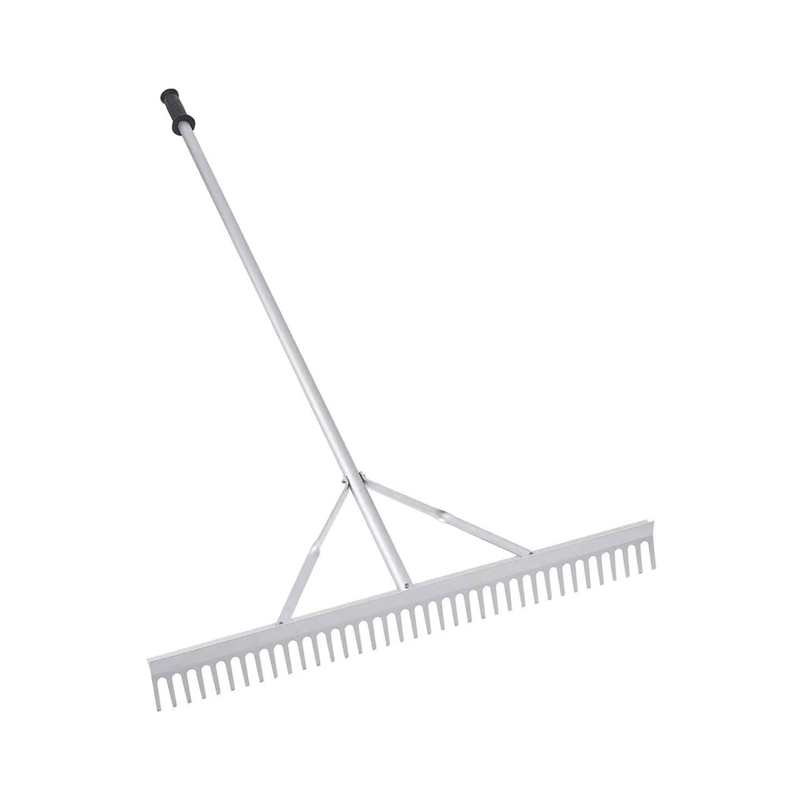 Grabie krajobrazowe – lekkie aluminiowe narzędzie na podwórko z odłączanym drążkiem 150 cm, 37 zębów, antypoślizgowy uchwyt do czyszczenia ogrodu, plaży, stawu i jeziora