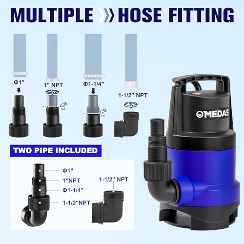 Medas 1Hp 3434 Gph Sump Pump Submersible Clean/Dirty Water Pump Portable Utility Pump With 16.4Ft Cord For Swimming Pool Garden Basement Tub Pond Draining thumb #5