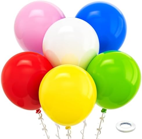 Bezente Rainbow Balloons 18 Inch - 30 Pack Large Thick Assorted B...