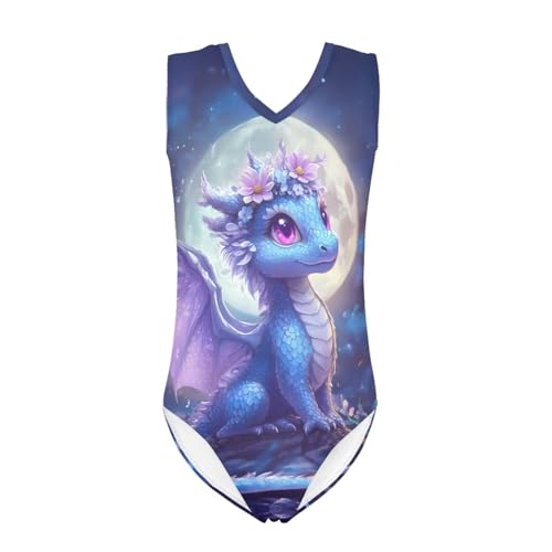 Girls One Piece Swimsuits V Neck Sleeveless Bathing Suit