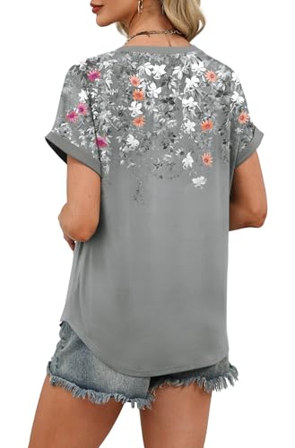 Image of WIHOLL Womens Blouses Spring Tops Short Sleeve Shirts Dressy Casual Summer Vacation Fashion Clothing 2026