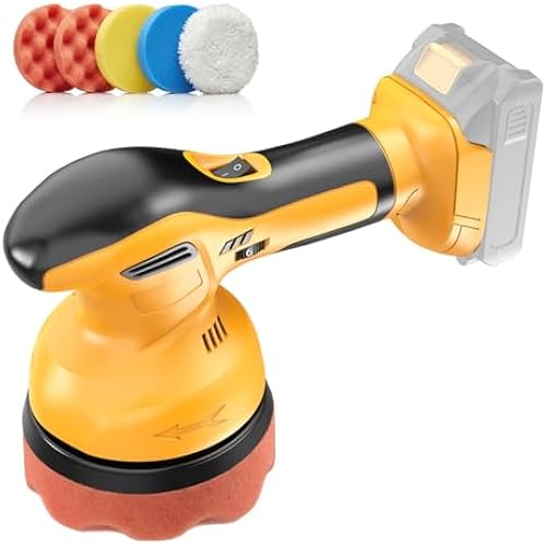 6 In Cordless Car Buffer Polisher Fit for Dewalt 20V Battery(NO Battery) | Brushless Dual-Action Polisher, 6 Variable Speed 4500RPM for Car Detailing