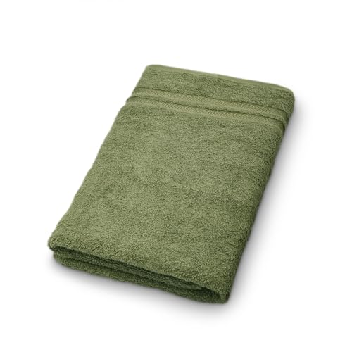Image of Welspun 100% Cotton Quick Dry Bath Towel | High Absorbency Super Soft, Fast Drying Towels for Bath | 380 GSM Large Size Bath Towel for Men and Women | 70cm X 150cm - Green