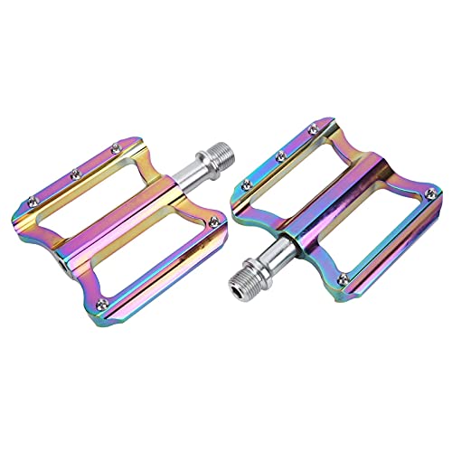 2 Pedales para Bicicleta de montaña, Pedales Planos Ligeros de aleación de Aluminio Antideslizantes con rodamientos DU sellados, Pedales de Plataforma mecanizados por CNC para