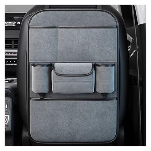 VIVAZYQ Organizzatore Seggiolino Auto in Flanella Premium per Volkswagen Virtus /2018-2023, Porta Tissues, 2 Portabicchieri, Multi Tasche(MoraIndi Cyan,Two Storage)