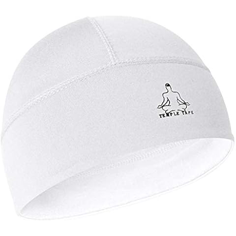 Temple Tape Skull Cap Beanie- Helmet Liner/Running Cap/Thermal Retention Moisture Wicking - Fits Under Helmets (White) Cover