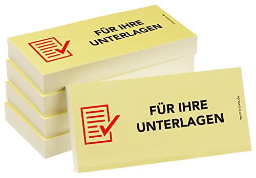PRICARO Haftnotizen"Für Ihre Unterlagen", 100 Blatt, 5 Stück Cover