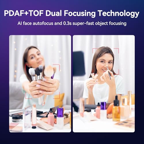 EMEET SmartCam S800-4K Webcam for Streaming, Sony 1/2'' Sensor, Supports HDR, PDAF&TOF Dual-autofocus, 1080P@60fps, 2 Noise-cancelling Mics, 40°-73° FOV, Perfect for Live Streaming&Online Meetings - Image 3
