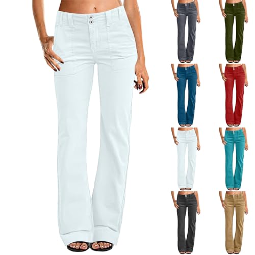Bakgeerle Flare Jeans for Women Business Casual Elastic Low Rise