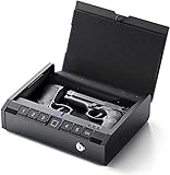 Aseliny Biometric Fingerprint Gun Safe Box, 3 Ways Quick Access Pistol Safe, 2 Handguns Capacity,...