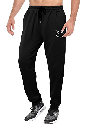 Meilicloth Mens Joggers Bottoms Casual Trousers Stretch Pants Jogging Gym Running Baggy Athletic Work Joggers Men Black Small - Image 2